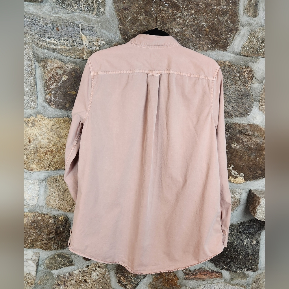 Banana Republic Shirt Womens L Dusty Rose Button Up Utility Soft Wash Casual - Picture 2 of 12